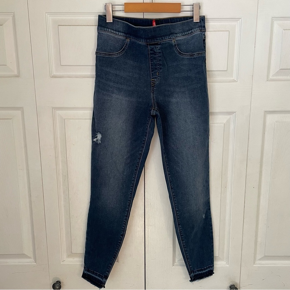 Spanx Cotton Stretch Blue Denim Jeans Large